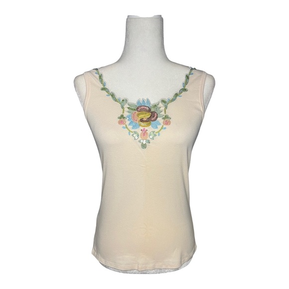 Bohemian Chic Sequins Embroidered Tank M NWT - Picture 3 of 5
